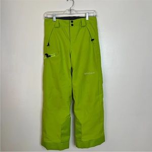 Spyder Snow Pants Youth Boys Solid Green Size 12